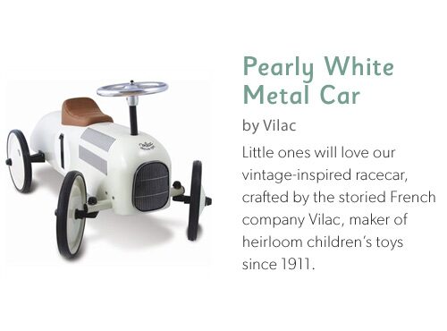 Pearly White Metal Car