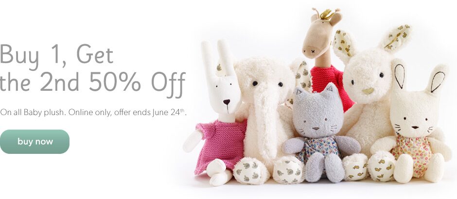 Plush: Buy 1, Get the 2nd for 50% Off 